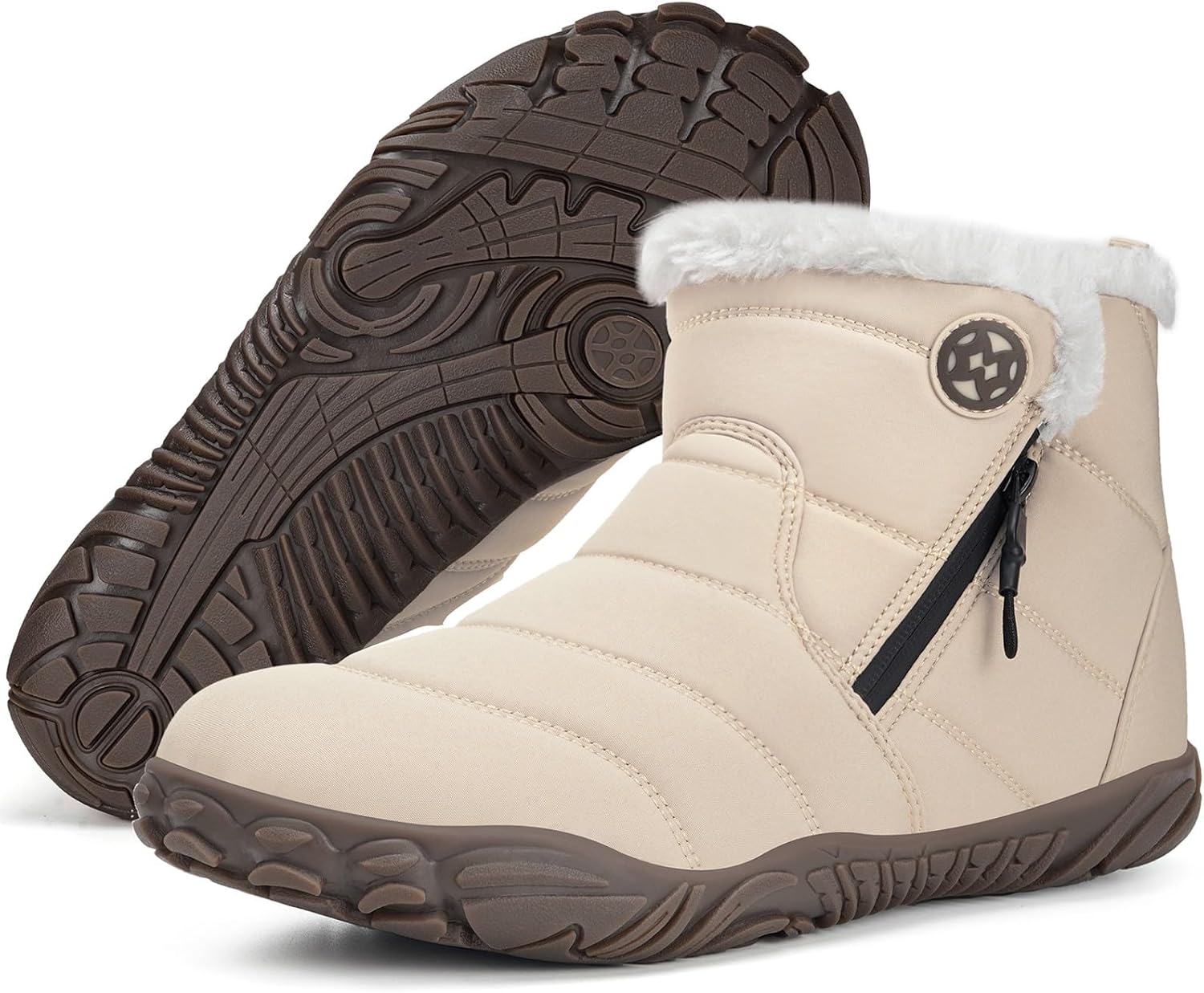 Sisttke Bottines de Neige Homme Femme, Bottines Hiver Plates Fourrure Chaussures Hiver Boots Fourrée Chaude Confort Baskets d’intérieur et d’extérieur Chaussures Bottes