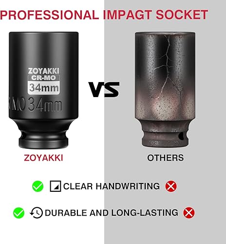 Miniatura 268 de Enchufe de impacto de 6 PT de 1/2" x 0.827 in de profundidad, CR-MO, 1/2 pulgada de accionamiento de 6 puntos para una fácil extracción