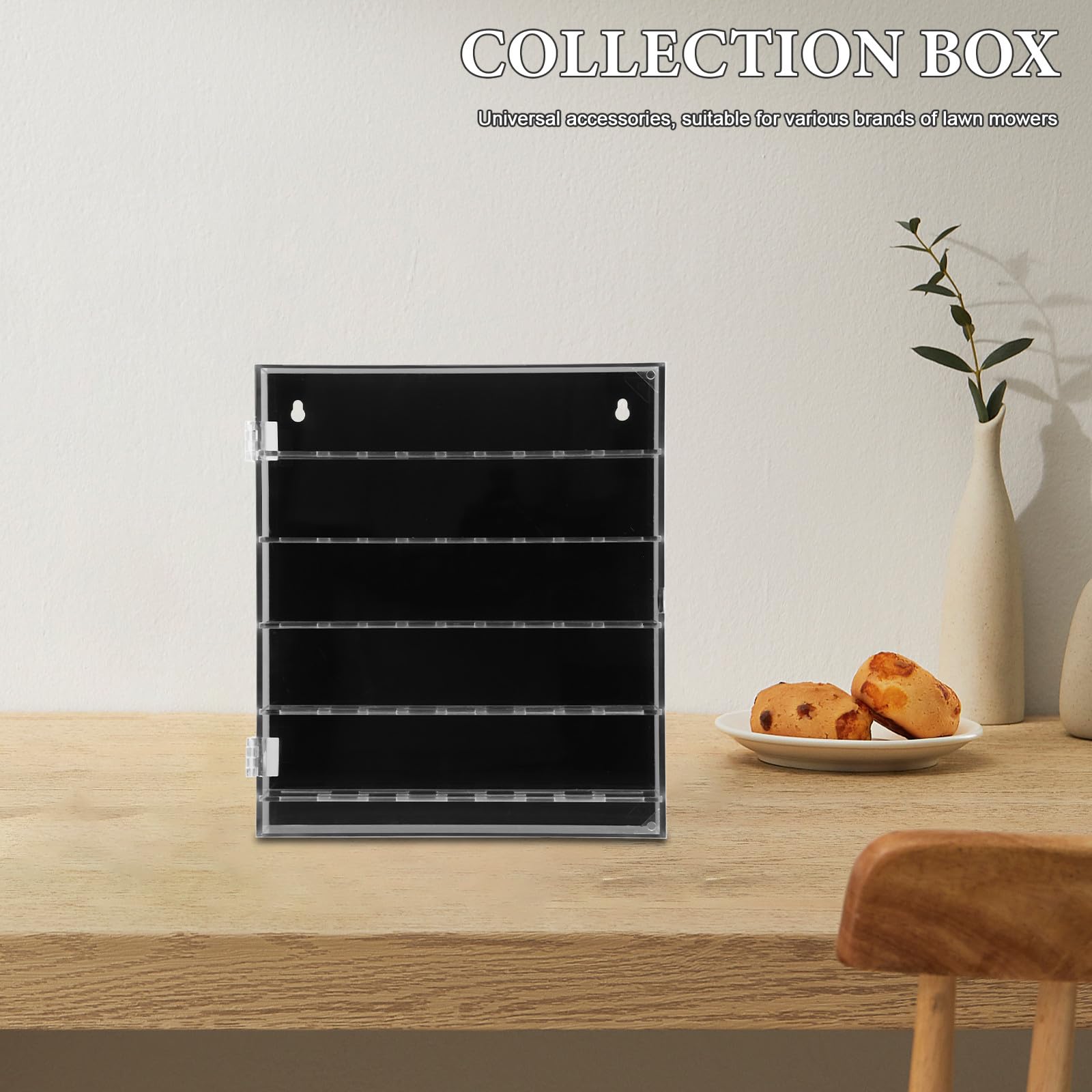 Exhibidor de Monedas para Coleccionistas Caja Acrílica Transparente 260x300x50mm Fondo Negro Organizador de Medallas Montable en Pared Vitrina para Almacenamiento Coleccionable