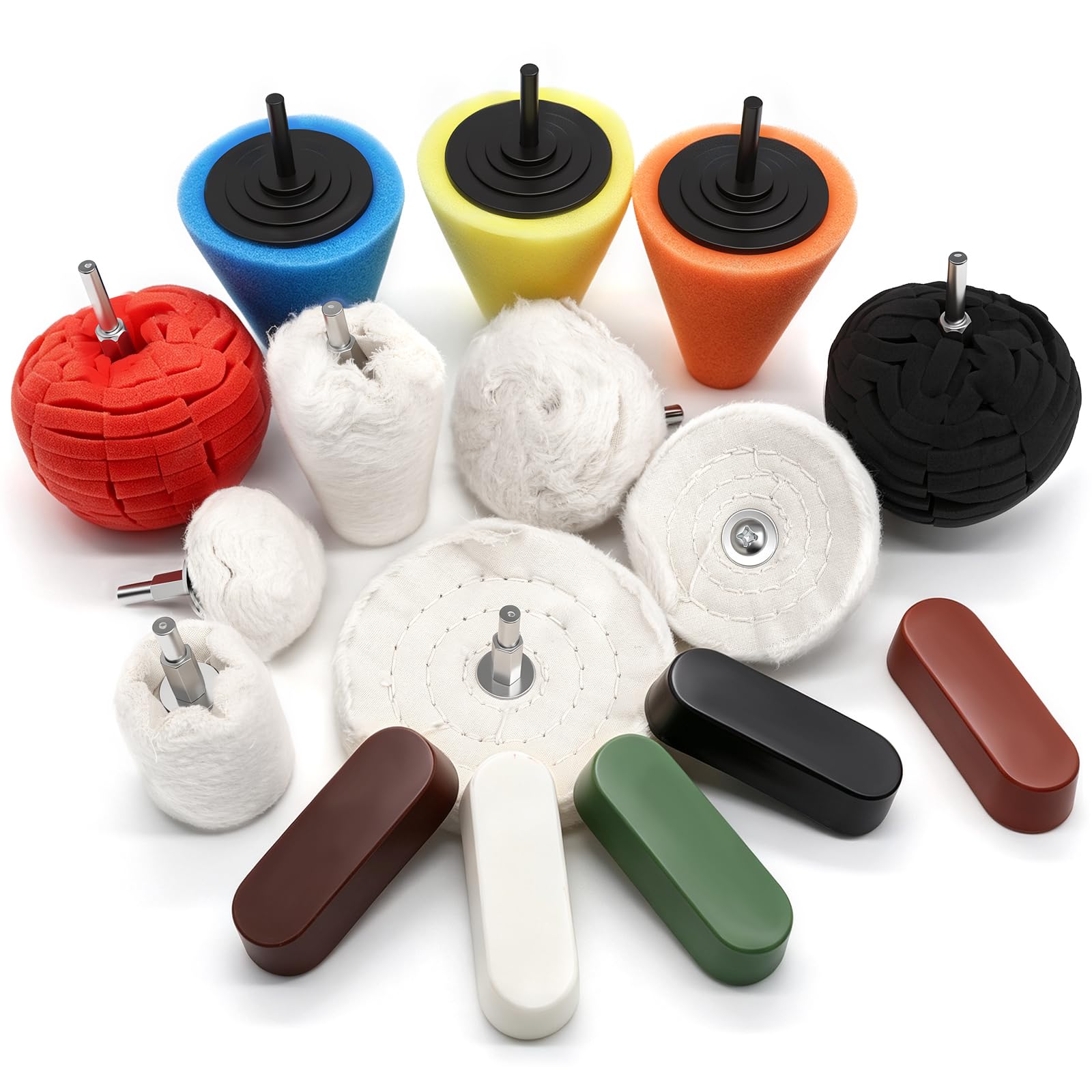 Buffing Wheels Kit - Polish Metal, Wood & More -14