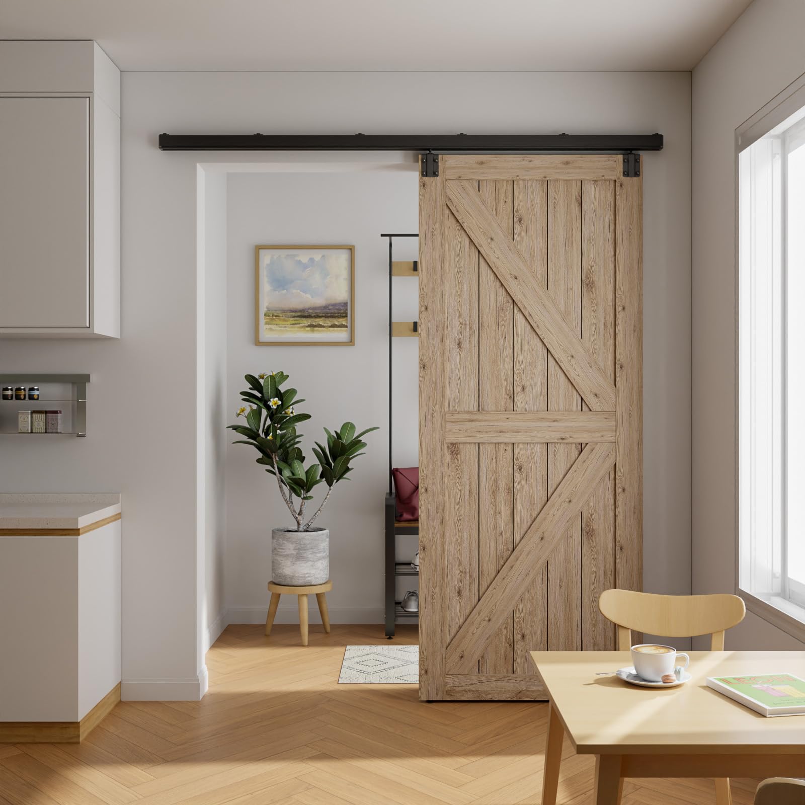 TSMST 183CM/6FT Hardware Porta Scorrevole Kit Scatola stile nascosto Scorrevole Rail per sistema hardware singolo porta