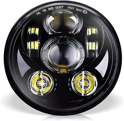 Faro LED proyección Wisamic 534 pulgadas 575 pulgadas Daymaker para motocicletas Harley-Davidson 9 piezas foco Negro