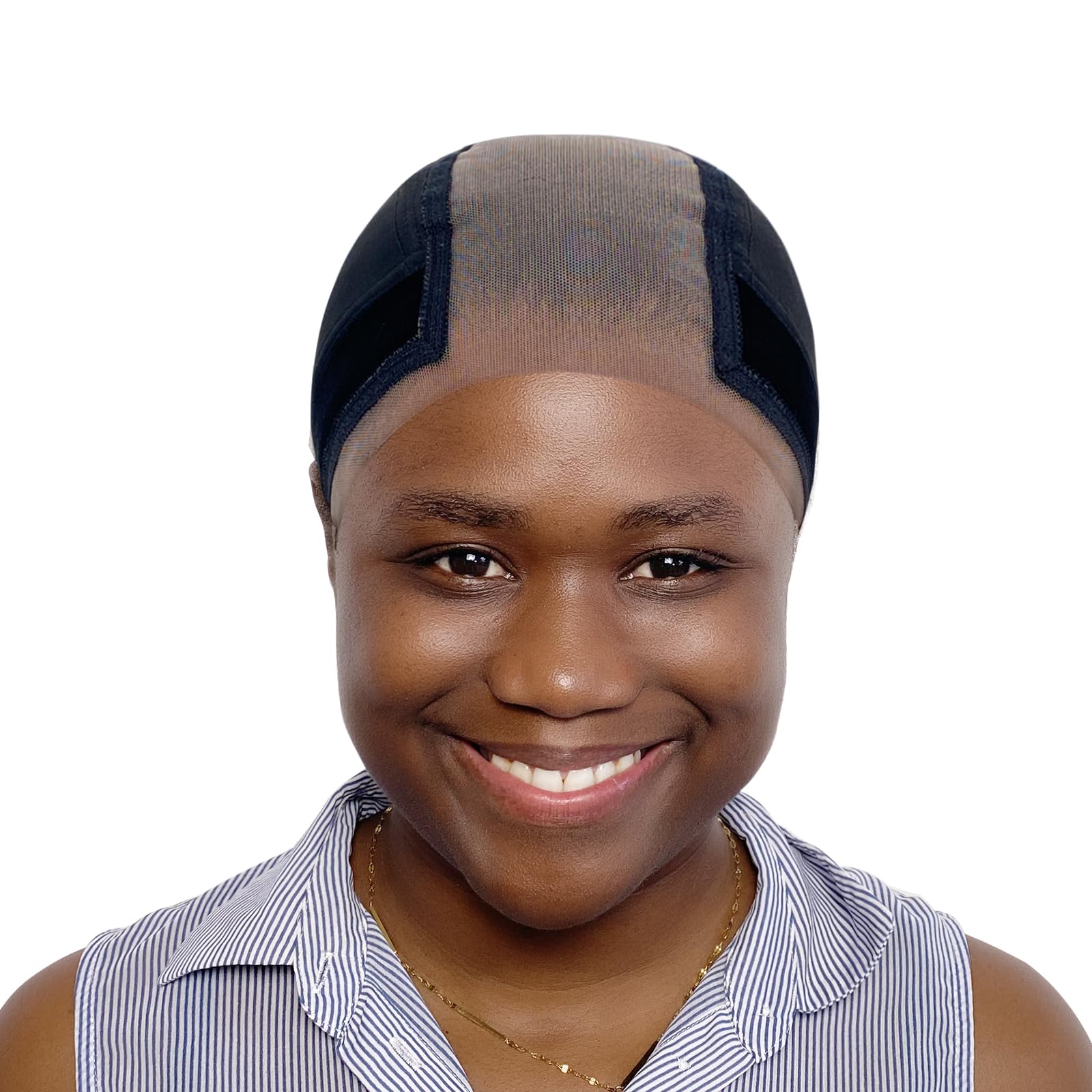 LAB HAIRS Wig Cap with Grip Band for Keeping Wigs in Place, More Full Cap-wide Transparent Lace for Lace Front Wigs - Brown/Black/Nude Non Slip Cap Make Your Wi