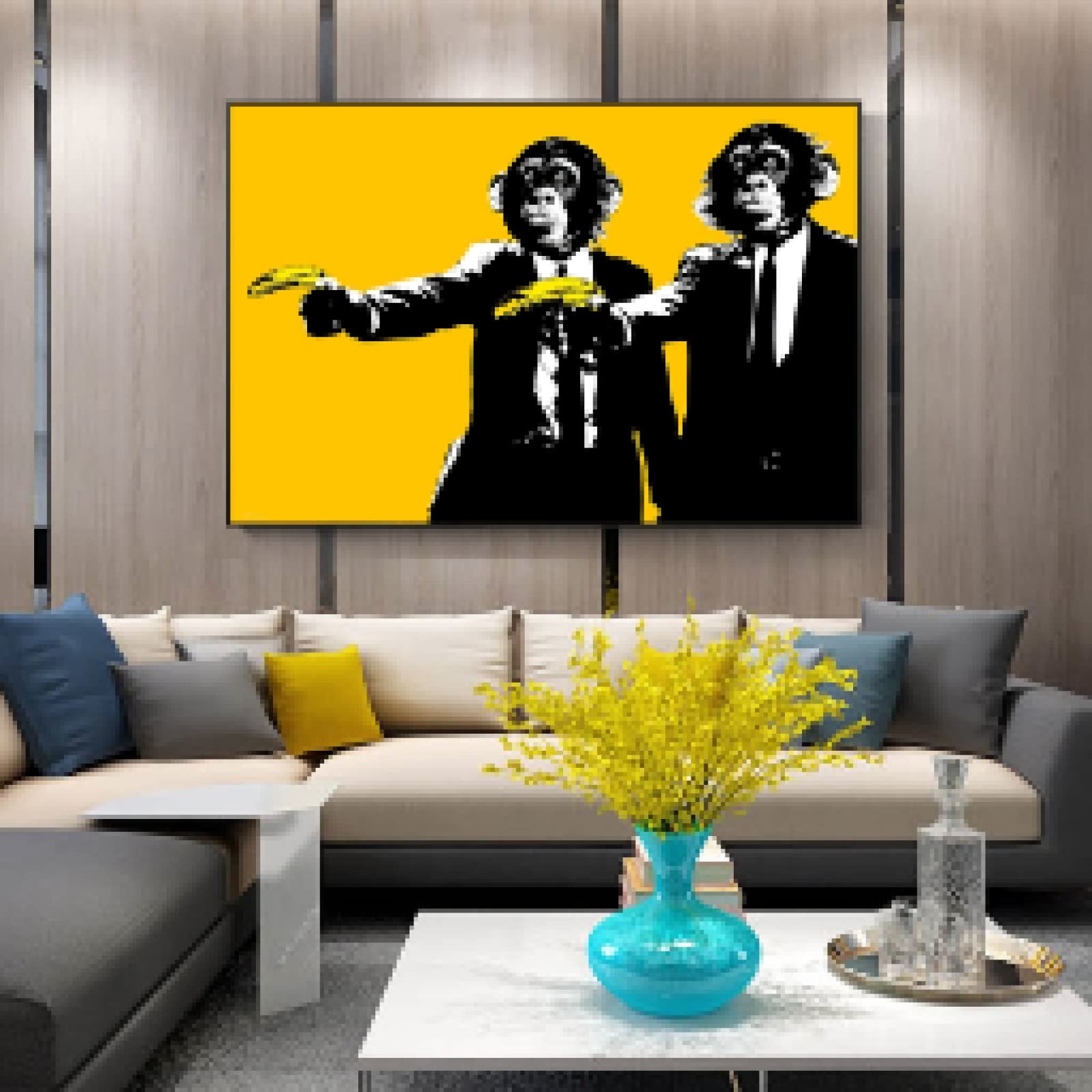 Art mural singes banane style graffiti rigolo sans cadre - 8