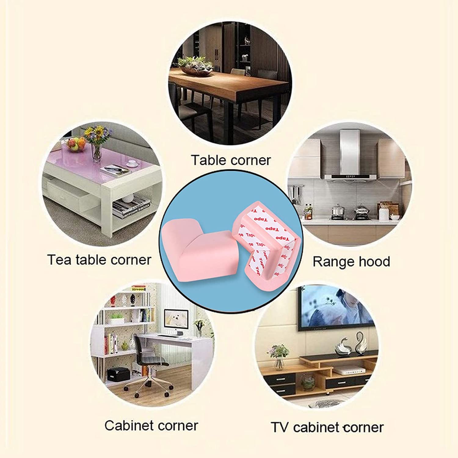 Protezioni angolari di sicurezza, Protezioni angolari da tavolo for bambini, Protezioni angolari for mobili, A prova di bambino e Sicurezza dei bambini in tutta tranquillità, Kit di protezione in schi