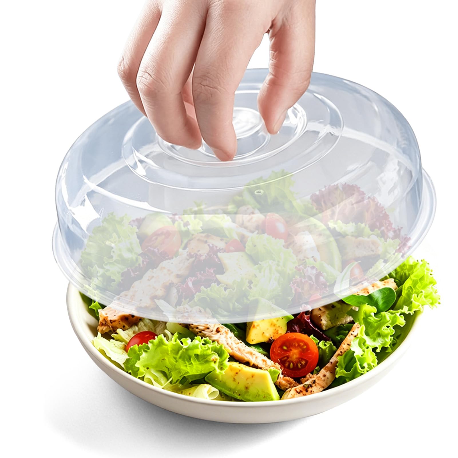 Clear Microwave Cover for Food 23cm Microwave Splatter Guard Lid with Steam Vents 9.06 inch Anti Plate Bowl Splatter Cover Guard Lid for Dishwasher Safe and Refrigerator