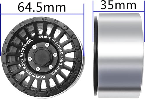 Miniatura 6 de Llantas de metal Beadlock de 2.2 pulgadas de ancho de 1.378 in de ancho compatibles con Traxxas TRX4 TRX6 Axial SCX10 90046 SCX10-III Wraith RR10