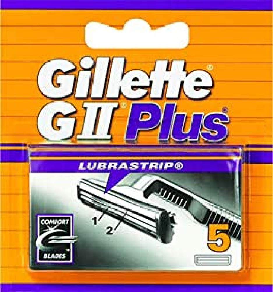 Gillette GII Plus Men’s Razor Blades - 5 Refills, Gold, 1 count (Pack of 5)