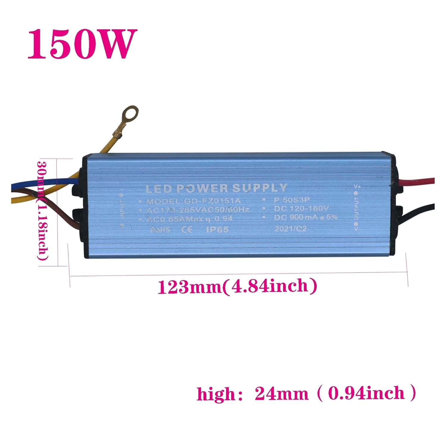 LED Waterproof Driver 30W 50W 100W 150W Super Power 200W AC180-240V LED Lighting Constant Current Voltage Power Supply(30W 800mA)