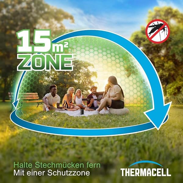 Thermacell R-4 Nachfüllpack - 12 Plättchen + 4 Gaskartuschen für 48h Schutz - Natürlicher Wirkstoff aus Zitroneneukalyptusöl zur Mückenabwehr - 15m² Wirkbereich - 4