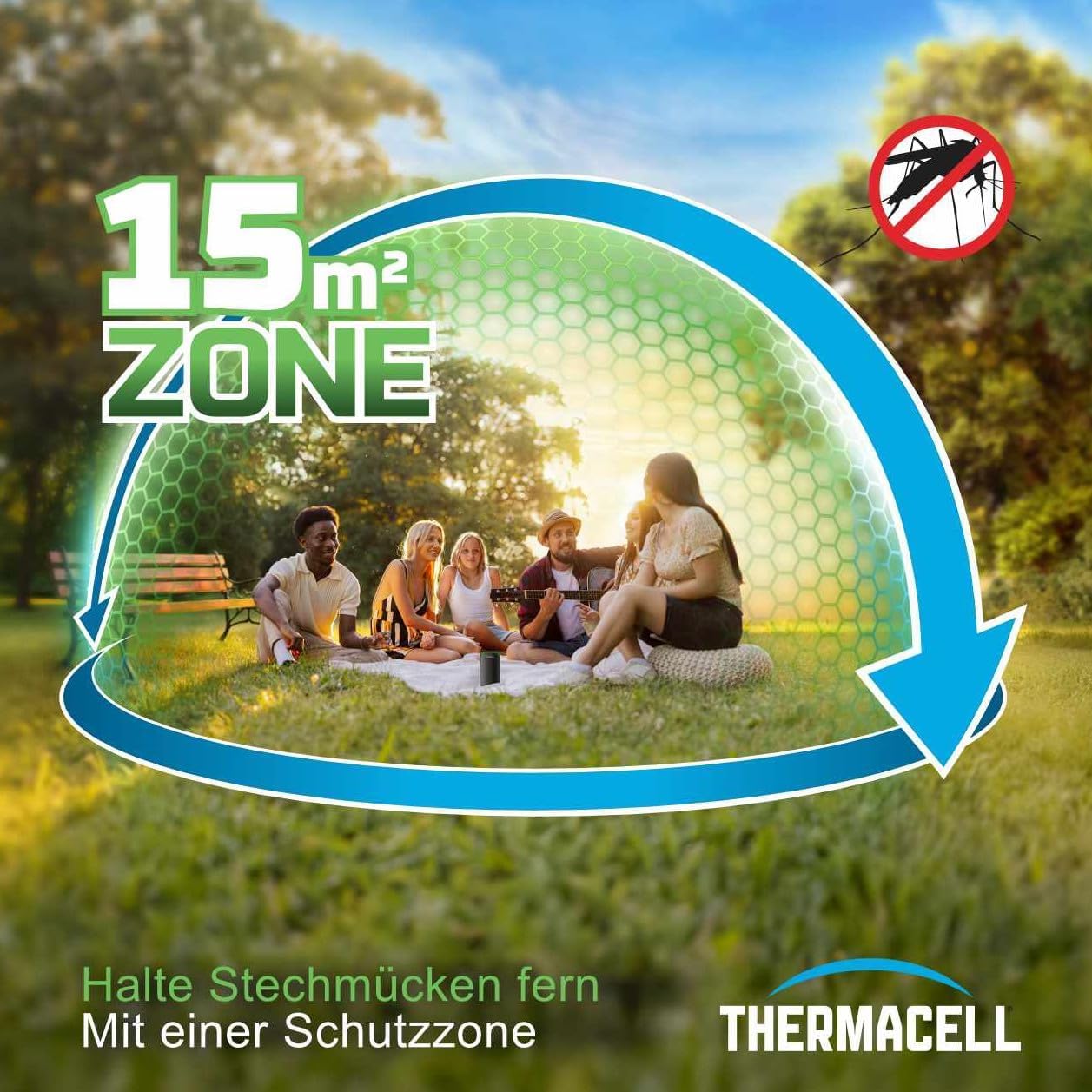 Thermacell R-4 Nachfüllpack - 12 Plättchen + 4 Gaskartuschen für 48h Schutz - Natürlicher Wirkstoff aus Zitroneneukalyptusöl zur Mückenabwehr - 15m² Wirkbereich