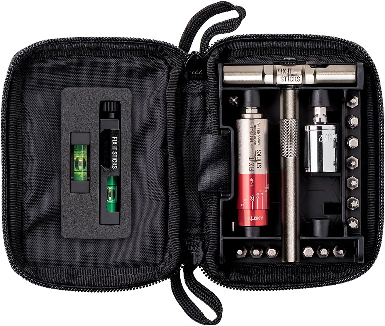 Fix It Sticks Gun & Optics Tool Kit with All-in-One Torque Driver & Bubble Level Set - Portable Multi-Functional Gun Maintenance Tool Set with Ratcheting T-Way Wrench & Zippered Carrying Case