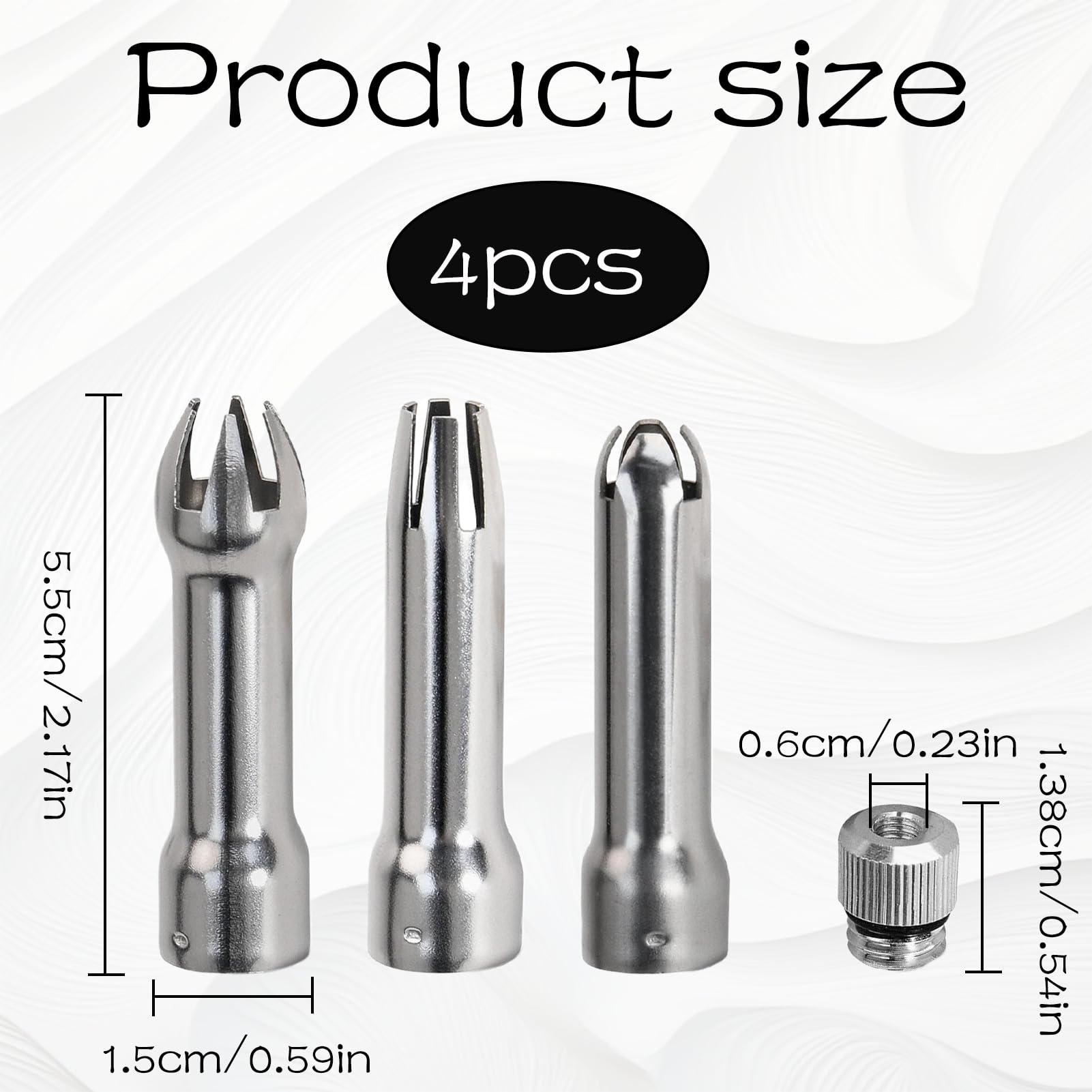 3er Set Sahnespender-Aufsätze Aus Edelstahl - Universal Tüllen Für Perfekte Cremes