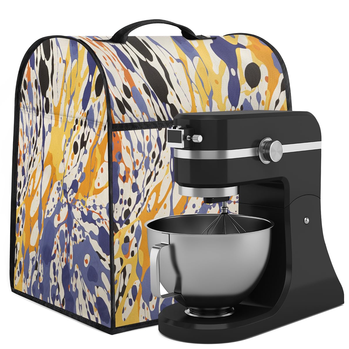 Mixer Cover Coffee Maker Cover Yellow Splash Ink Stand Mixer Cover With Pockets Kitchen Aid Mixers Accessories