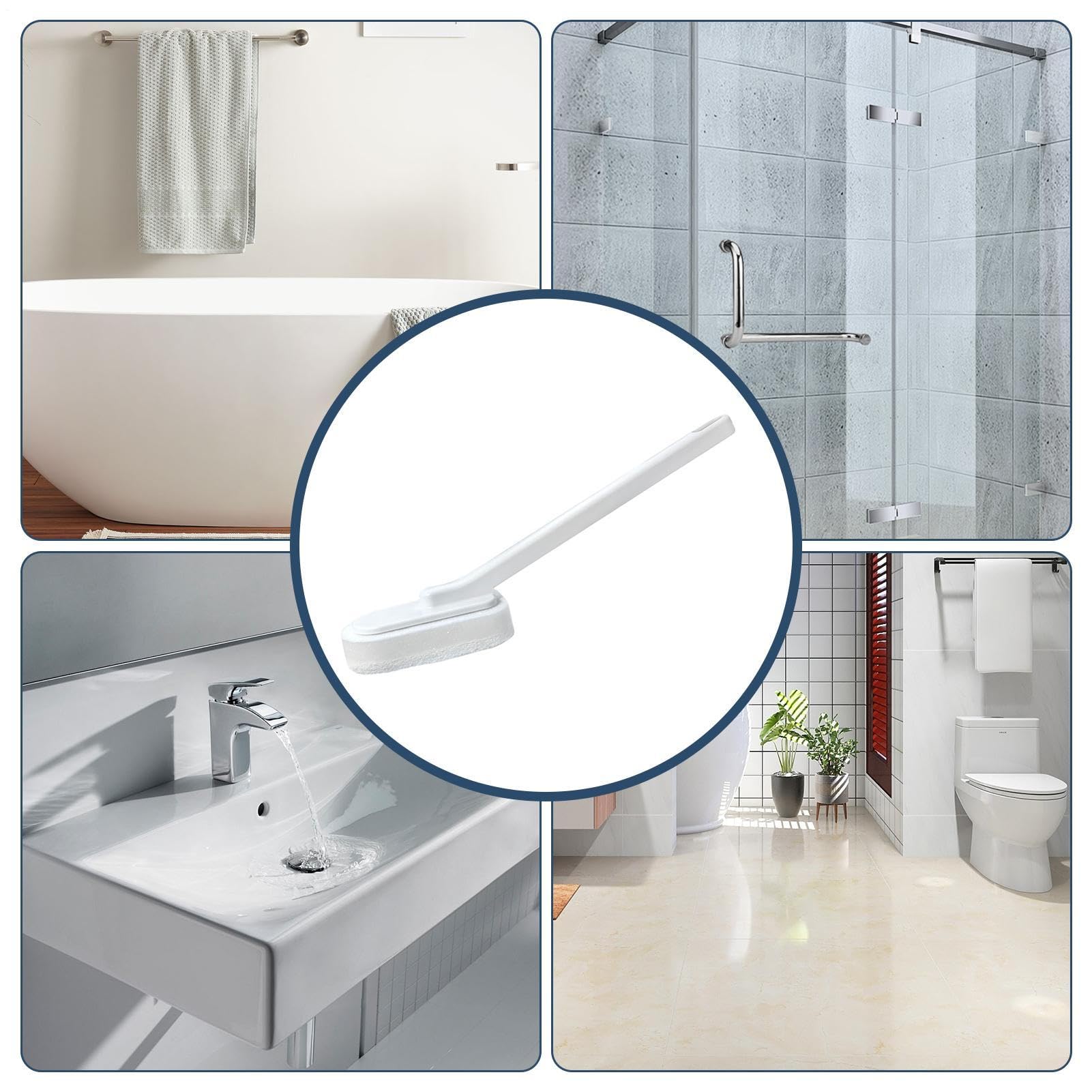 Cepillo Esponja - Mango Largo Reutilizable, Limpieza Profunda | ABS Paño Esponja 6,1x30,4x11,3cm Bañera Ducha Baldosas Superficies Difíciles Higiene Baño