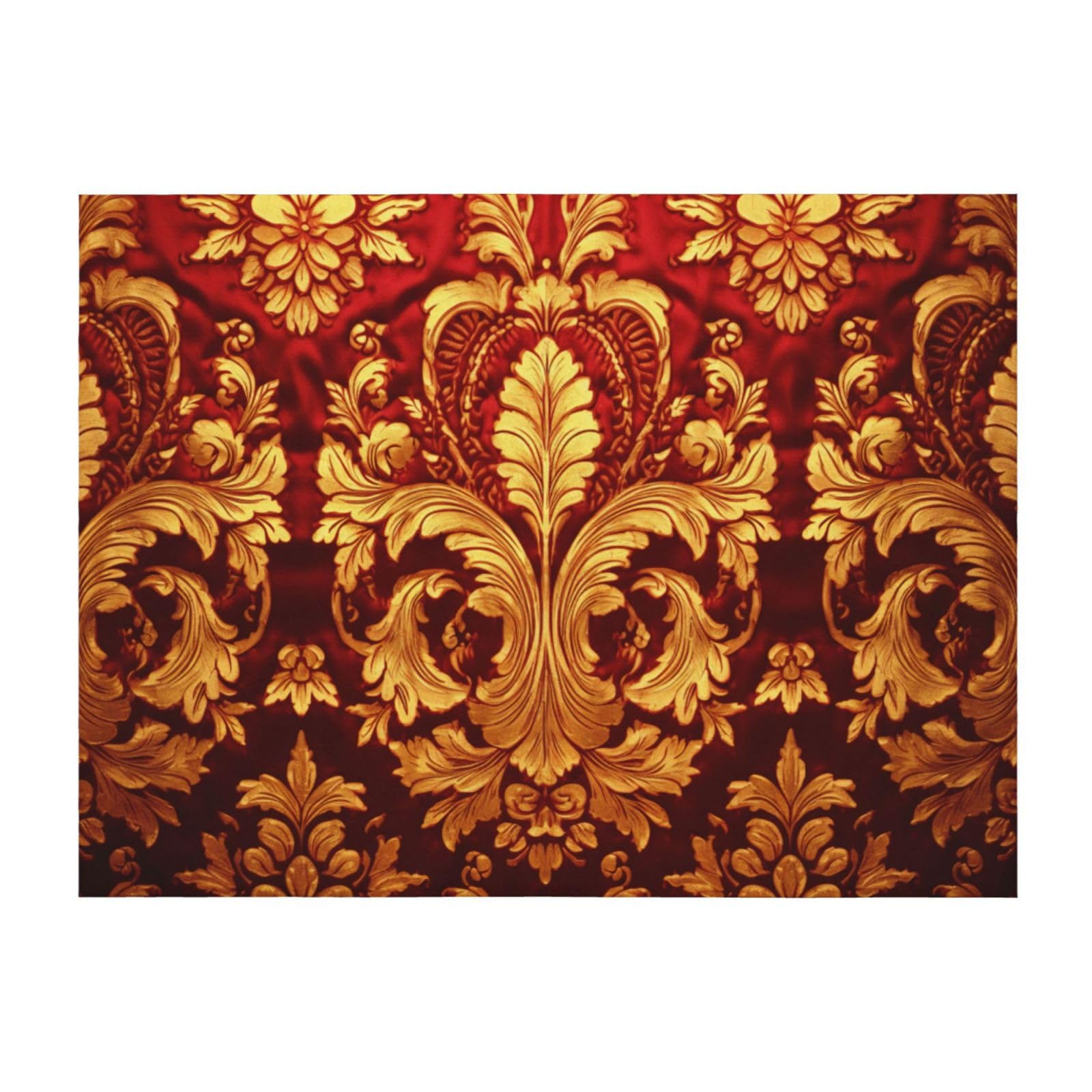 Couverture légère plaid lit canapé motif damassé 4 saisons