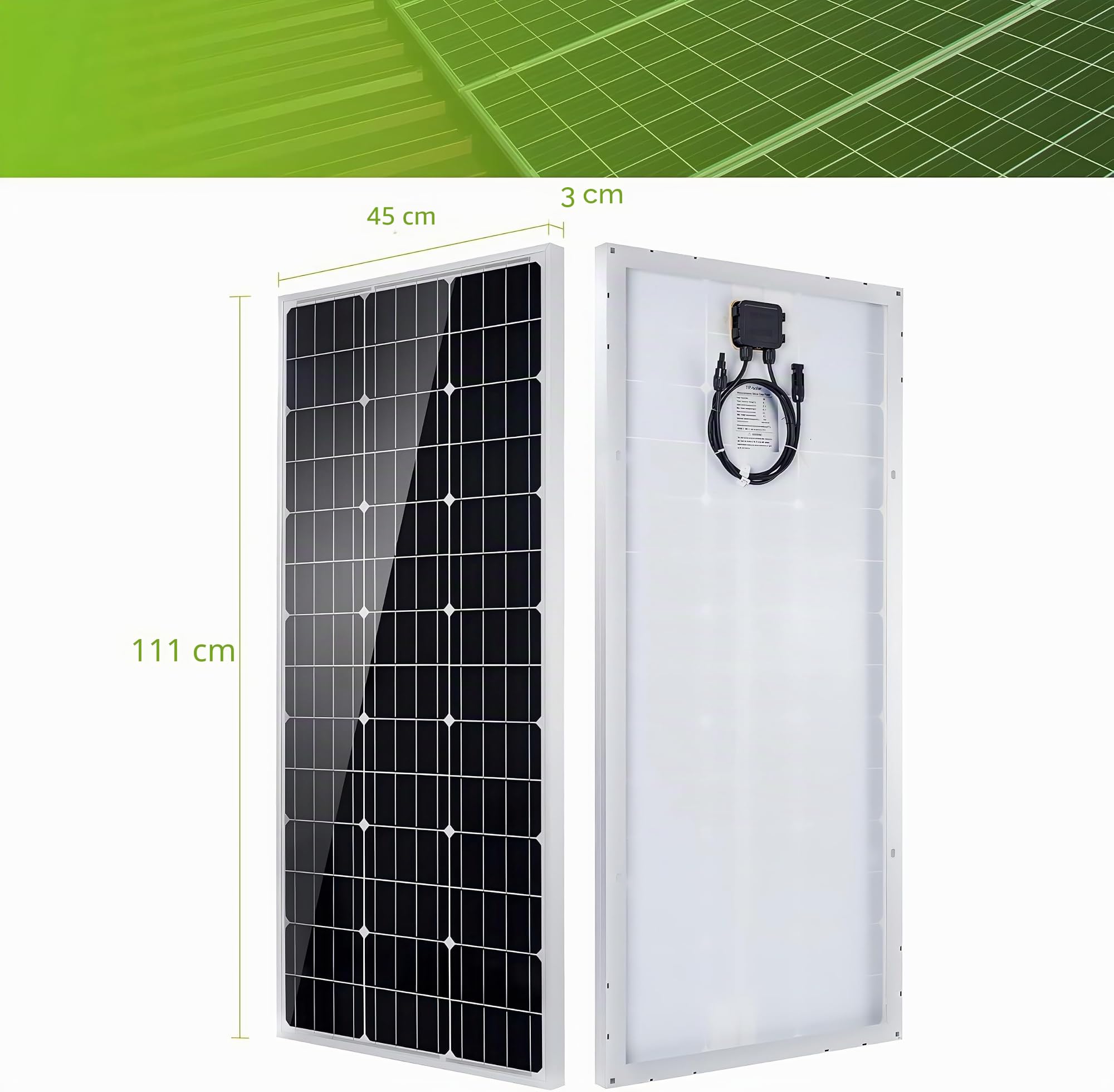 Topsolar Kit de panel solar monocristalino de 100 W, 12 voltios, sistema fuera de la red para hogares, caravanas, barcos + controlador de carga solar PWM LCD de 30 A 12 V/24 V + cables solares de 16