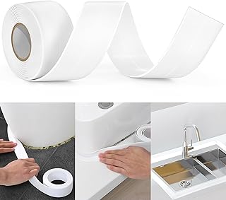 Easliffy Bath & Kitchen Caulk Tape Sealant Strip | PVC Self Adhesive Tub & Wall Sealing Tape | Waterproof Caulk Strip |Toilet Caulk Strip |Bathtub Caulk Tape | Alternative to Caulk | 1.5" x 10.5 F