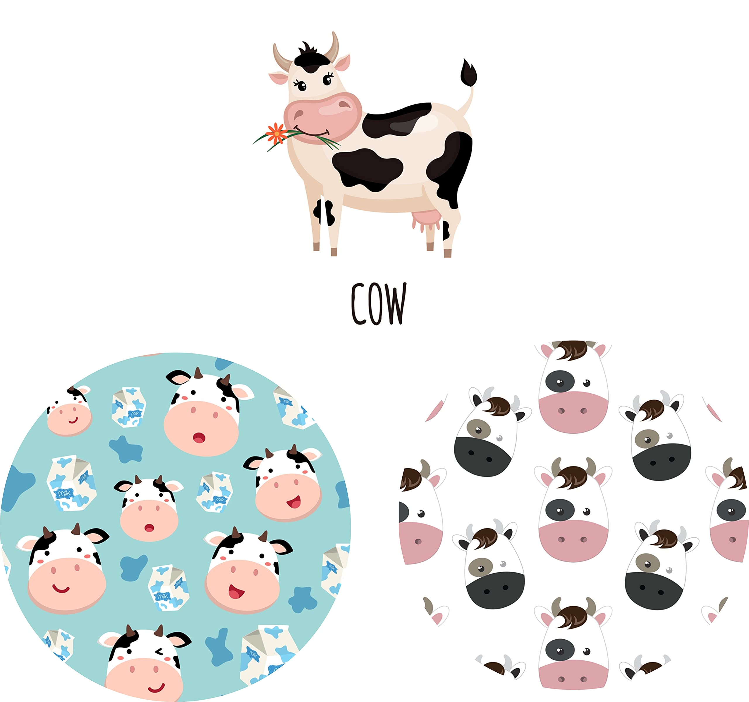 (3 Pack) Cell Phone Holder Cute Cartoon Cow Pattern Expanding Grip Stand Finger Kickstand for Smartphone and Tablets
