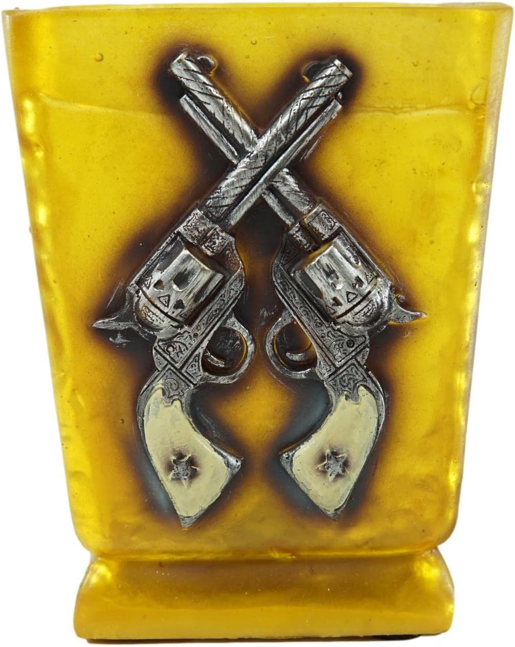 Ebros Gift Rustic Old World Western Cowboy Crossed Six Shooter Revolver Gun Pistols On Acrylic Glass Casing Night Light Lamp 6.25" H Wild West Decorative Accent
