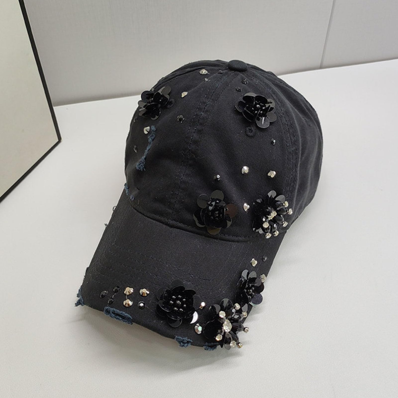 Cappellino Da Baseball Da Donna Con Fiori Di Paillettes 3D Alla Moda Regolabile Stile Papà Leggero Stile Y2k Morbido Cappello Da Sole