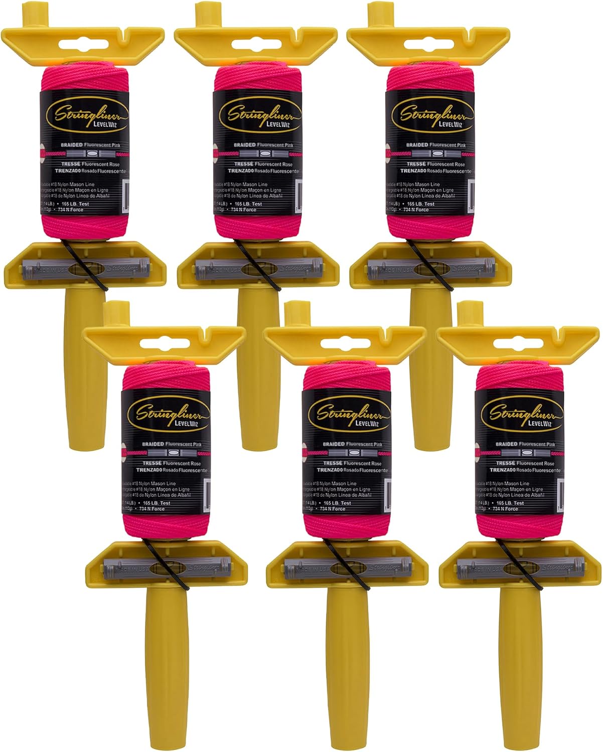 24162 LevelWiz Reloadable Mason’s Line Reels. Stringliner® LevelWiz® LevelWiz® Reel 250' BR FL. PK. (6 Pack)