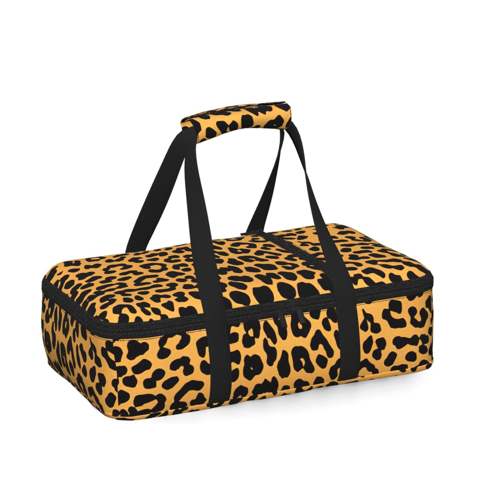 Leopard Print Print Insulated Thermal Food Storage Bag Daily Reusable Picnic Tote Lunch Box Home