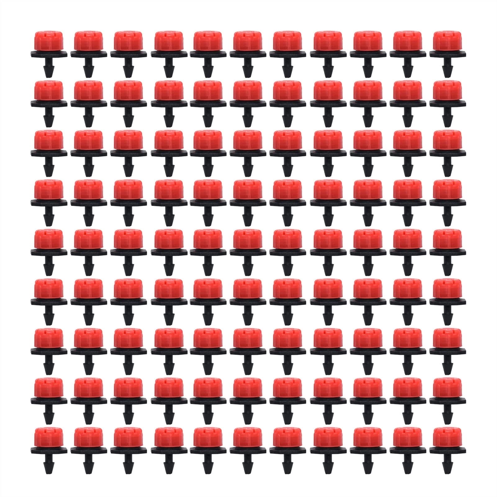 Melairya 100pcs 360 Degree Adjustable Irrigation Drippers Sprinklers, 1/4 Inch Emitters Drip for Watering System for Garden Supplies (Color : Red, Size : 100pcs)