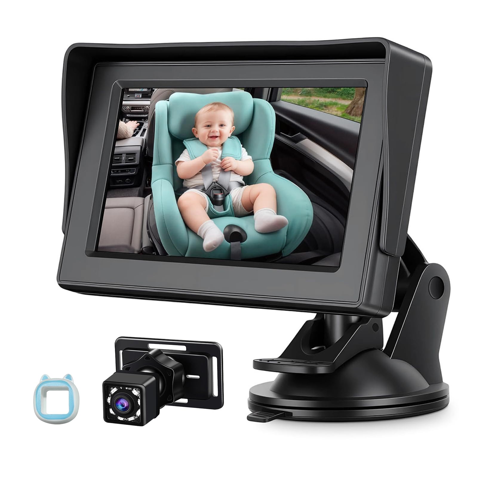 Eacam HIGH DEFINITION MONITOR WITH BABY CAR CAMERA FOR SAFER KIDS DRIVING-picture-32