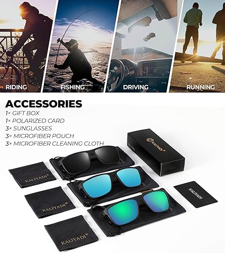 Miniatura 132 de Kaliyadi - Lentes de sol polarizados para hombre, ligeros, con protección ultravioleta, para conducir, pescar y jugar golf