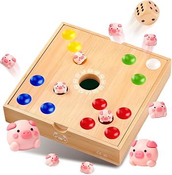 Piggy Game Wooden Piggy in the Pit Board Games for Children