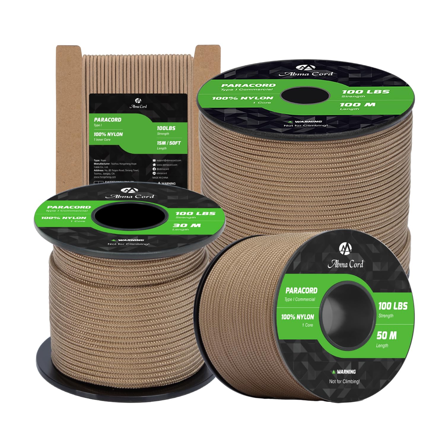 Abma Cord Paracord 2mm 15m 100% Nylon Rope 1 Strand Cord Type I String