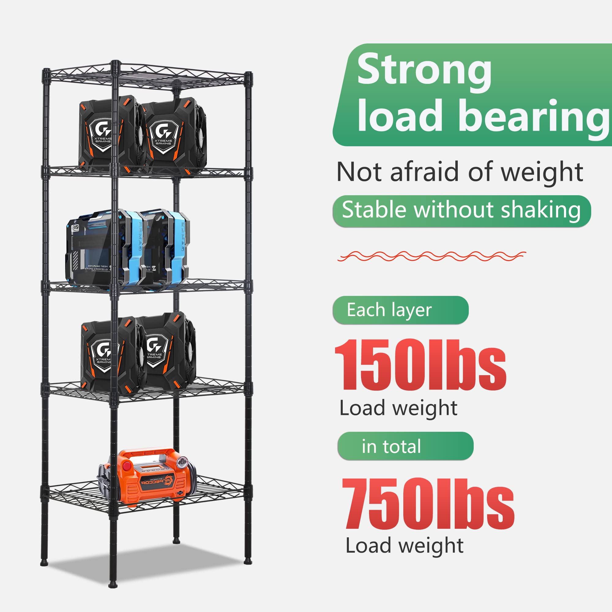 ShelF Tech System スチールラック 5段 H195W121D46 ShelF Tech