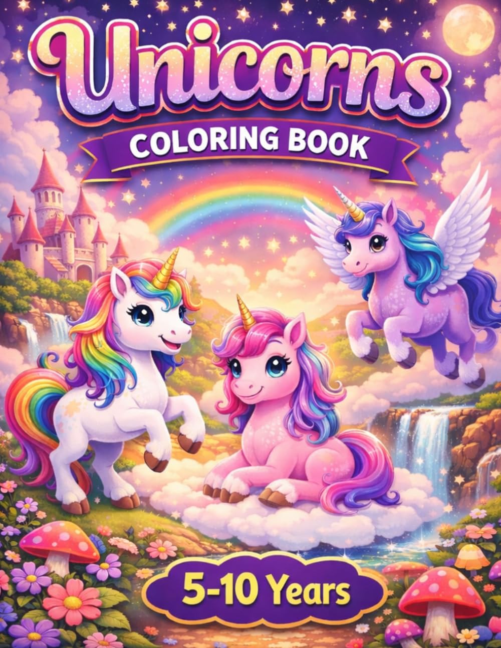 Unicorns coloring book for kids 5-10 years