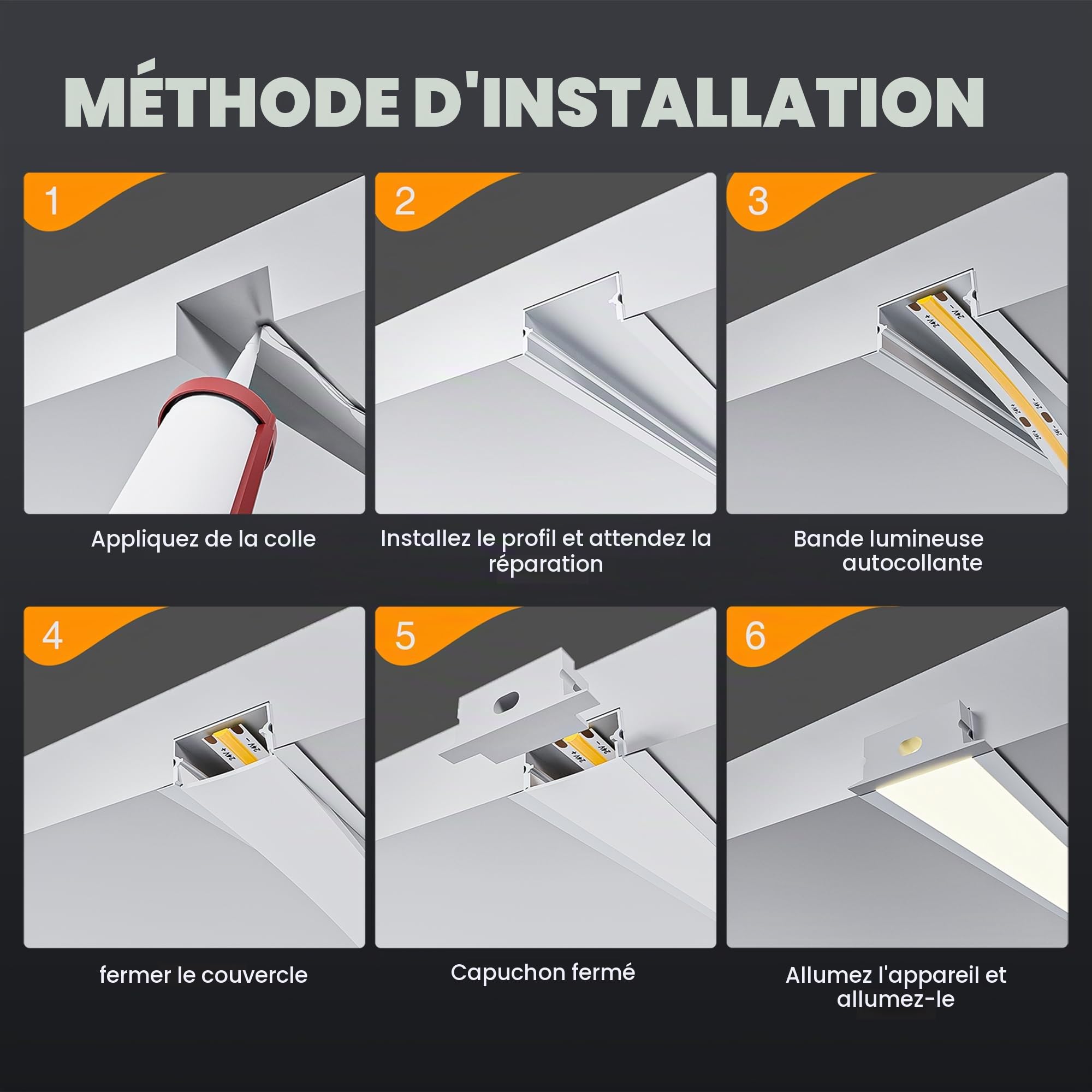 Shine Plus Profilé alu pour ruban LED 2 m x 20 pièces, rail Profilé U-forme taille 26,7mm x 10 mm, profilé encastrable diffuseur baguette profile, Largeur Maximale 16mm (20 × 2 Meter)