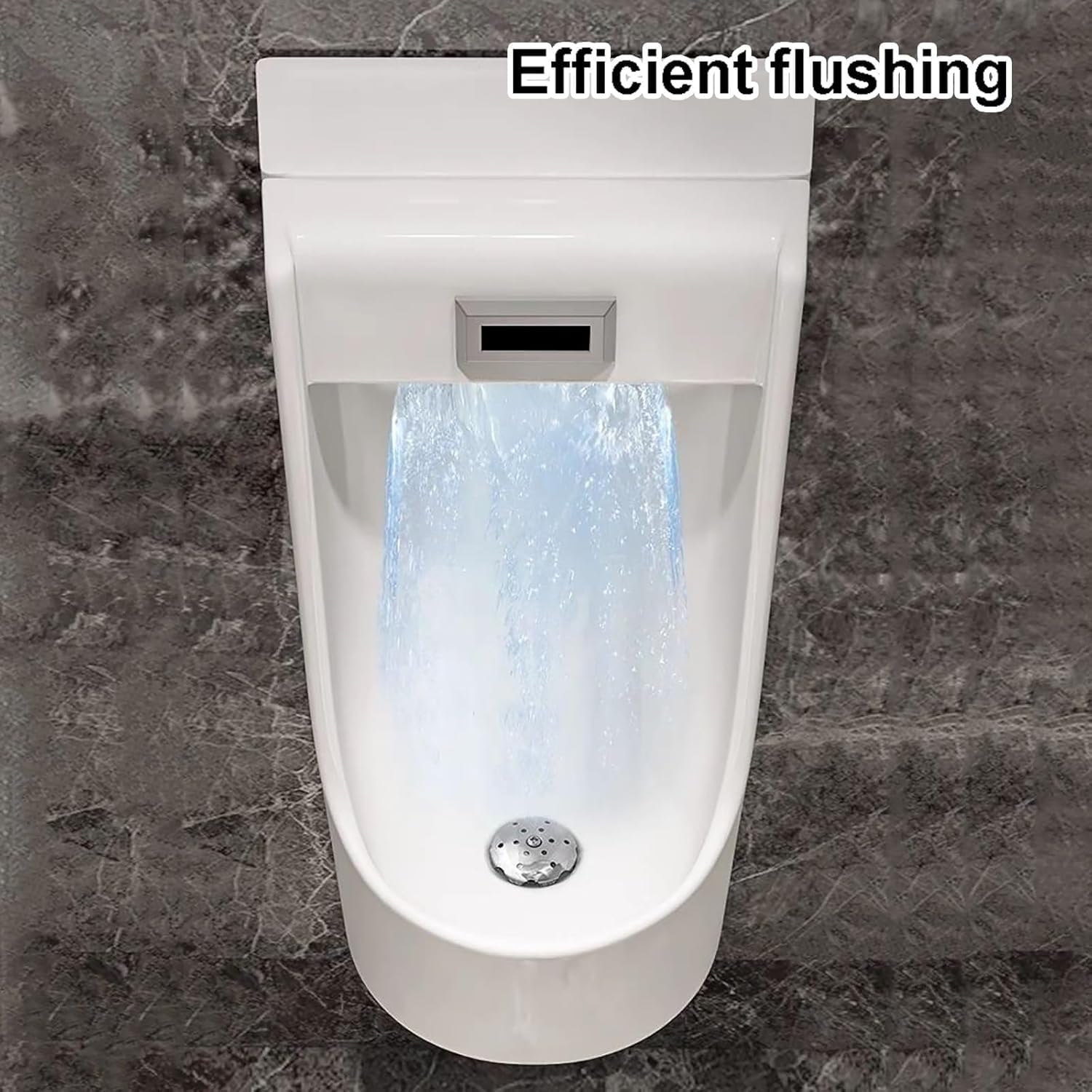 Orinal de pared para hombre, inodoro de porcelana con descarga por inducción, diseño a prueba de derrames, ideal para garaje o baño, fácil de limpiar, acabado blanco