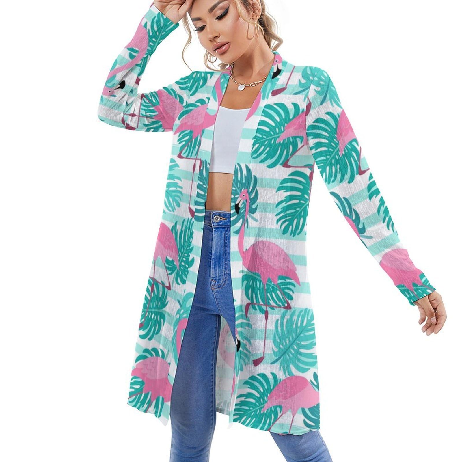 Medium Length Cardigan for Womens Long Sleeve Lightweight Cardigan Sweaters Casual Loose Fit