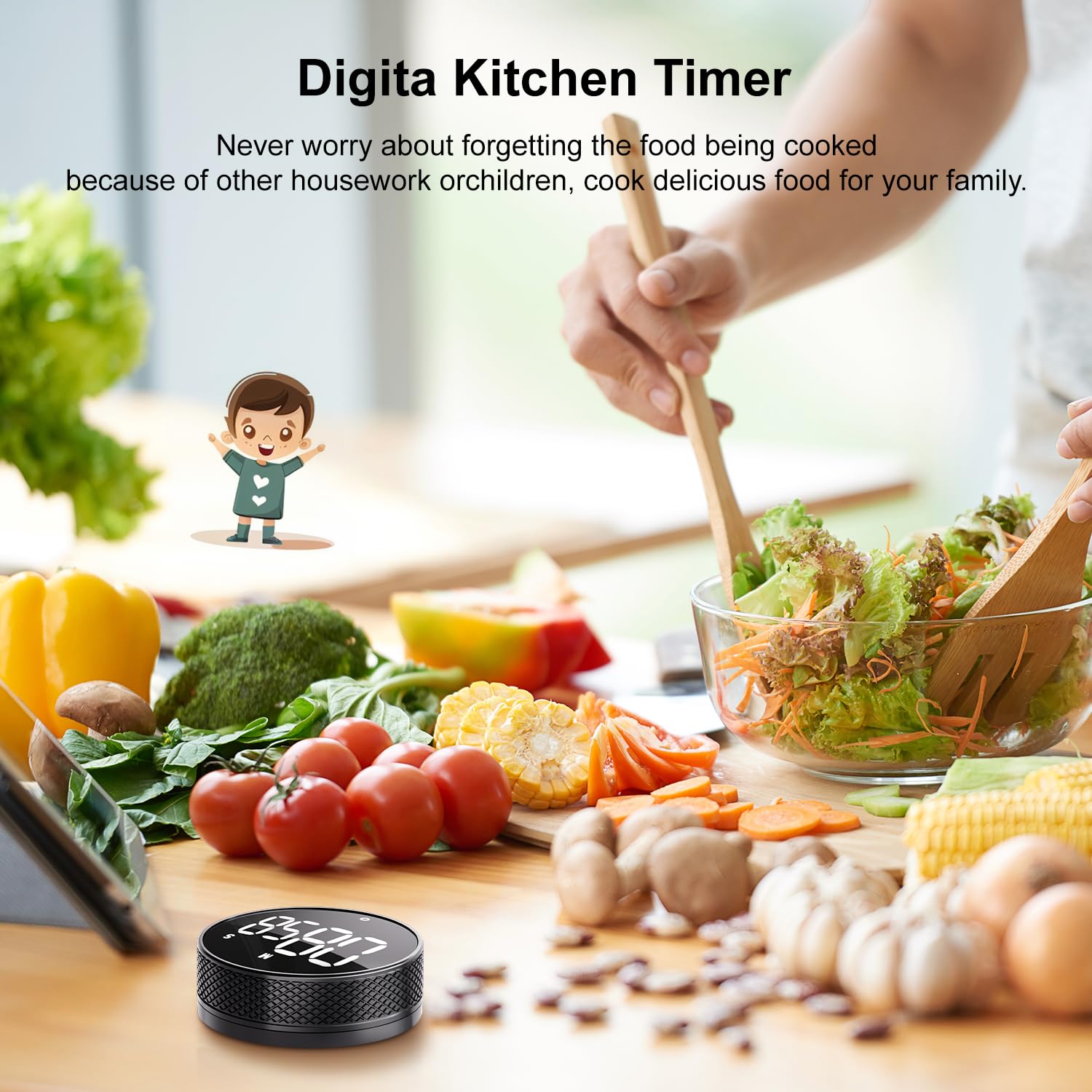 Timer Digitale Bluesnail Con LED - Timer Multifunzione Per Cucina, Ufficio E Palestra - Foto 5