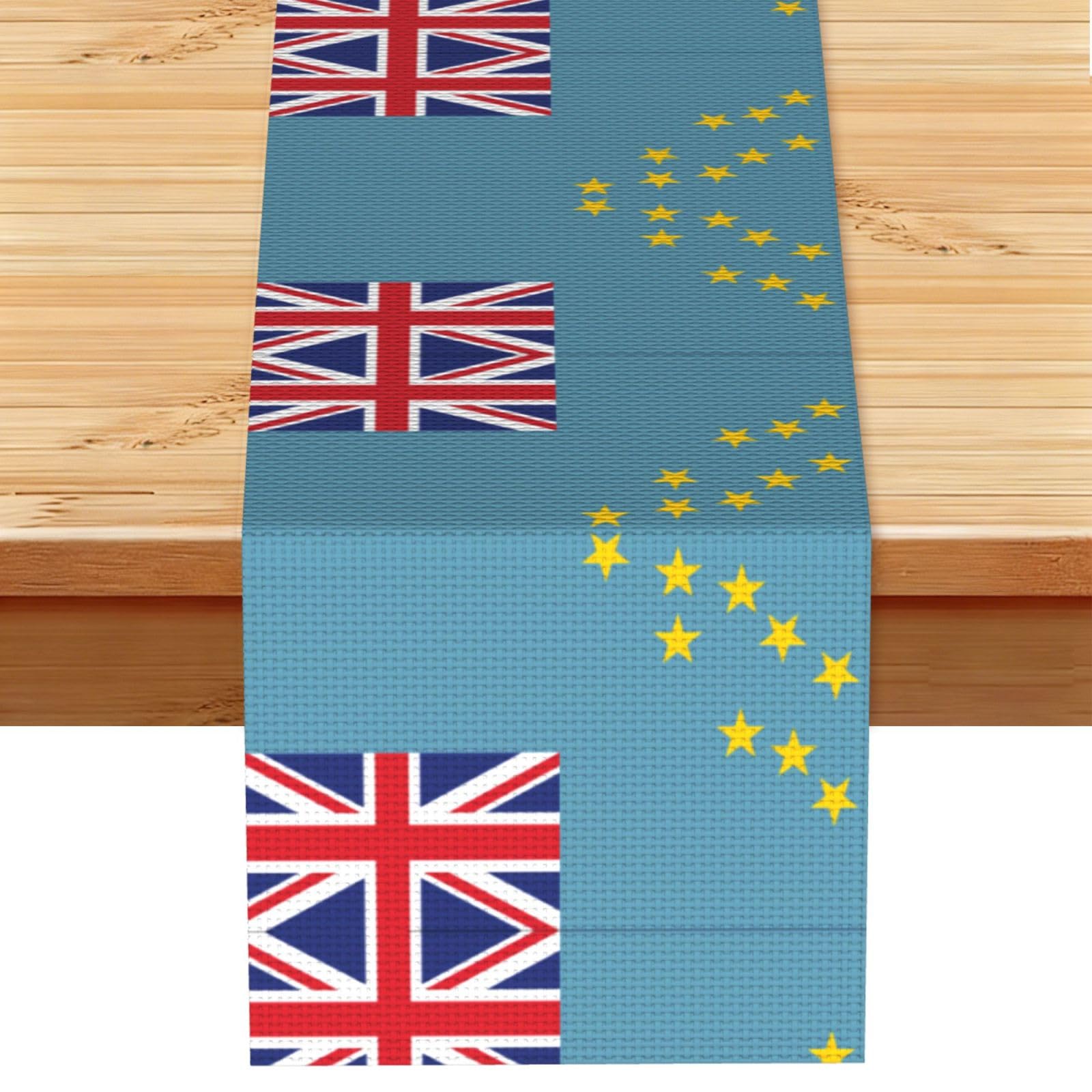 Flag of Tuvalu Linen Feel Table Runner Wedding Party Home Decoration