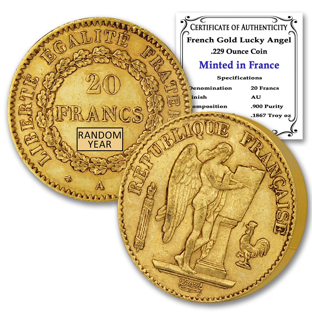 1878-1898 (Random Year) FR French Gold Lucky Angel Coin About