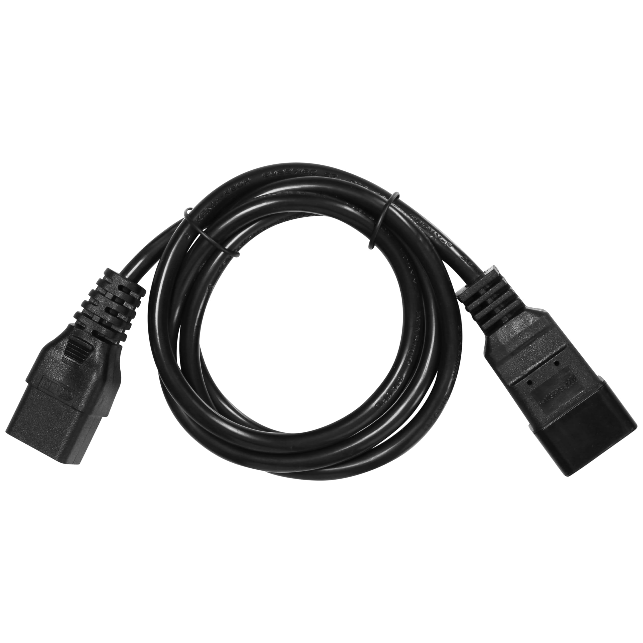 PremiumCord Przedłużacz Zasilający 230V 1,5m, Przedłużacz IEC 320, Gniazdo do Wtyczki, IEC 320 C19 do C20, Kabel Zasilający 230V 16A, Kolor Czarny