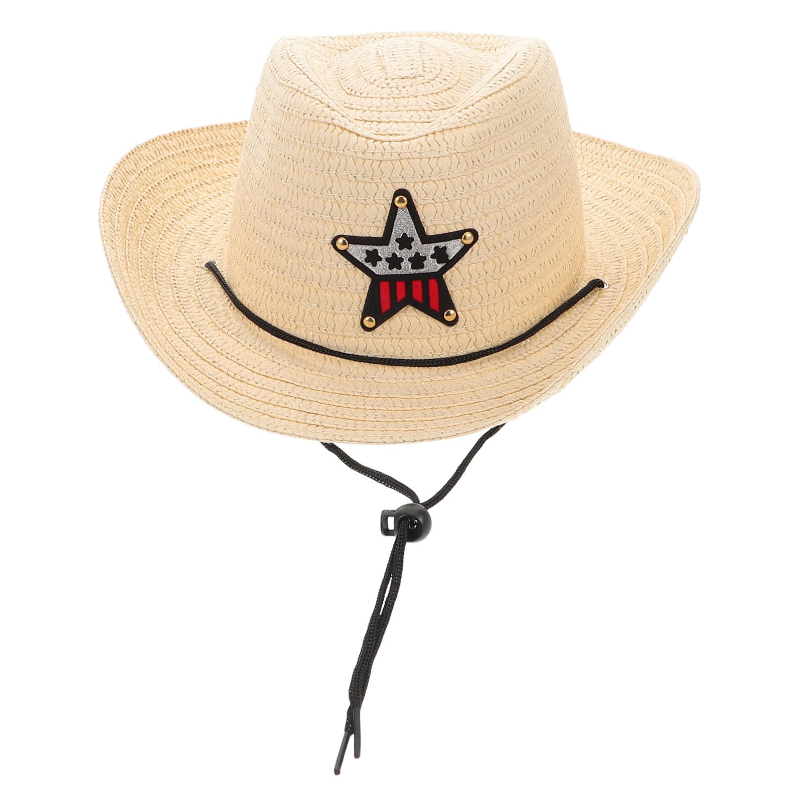 Totority Hat Boys and Girls Cowgirl Hat Star Pattern Straw Cap Outdoor Activities Comfortable Beige