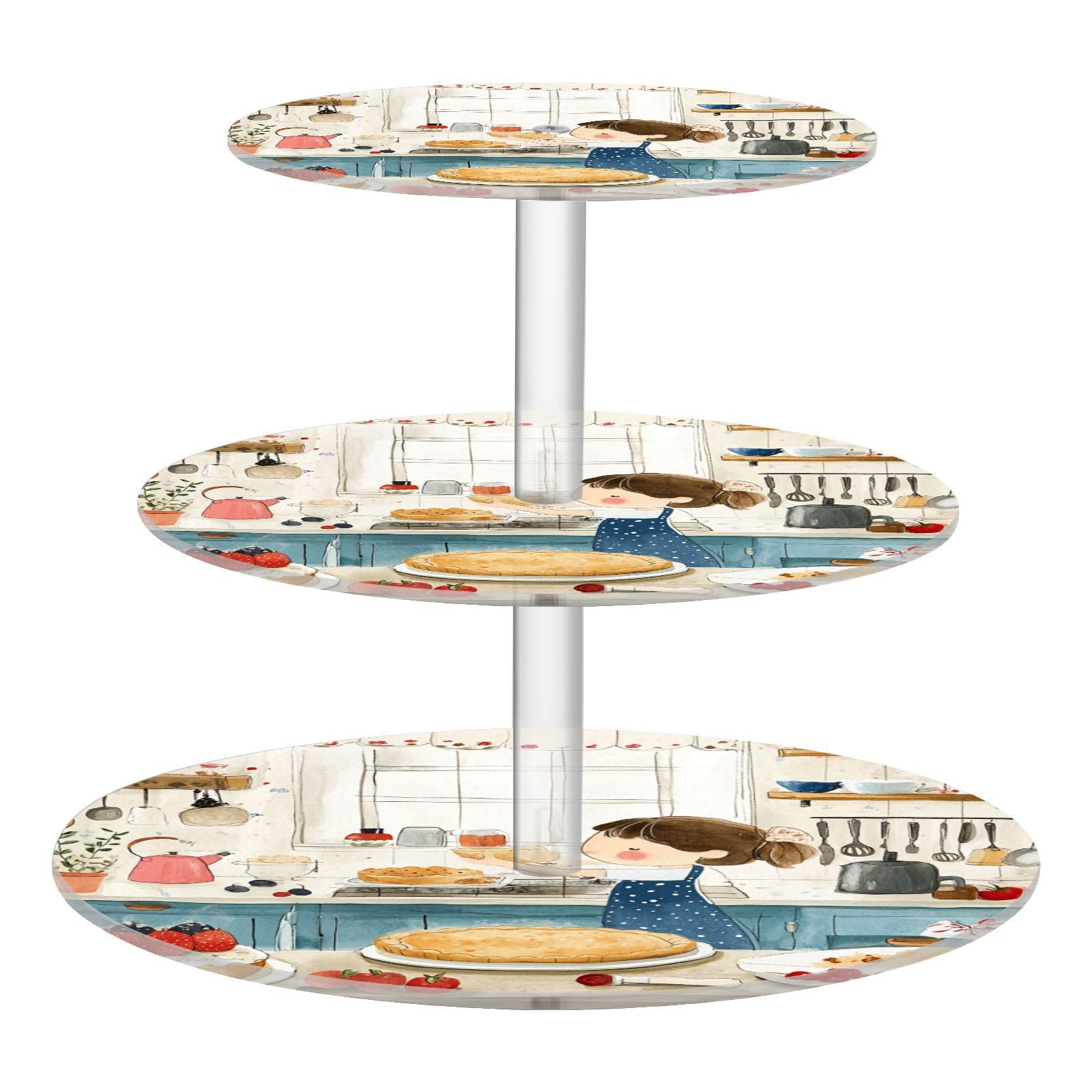 Kitchen Food Acrylic Tray Waterproof Three-Layer Display Trays Dressing Room