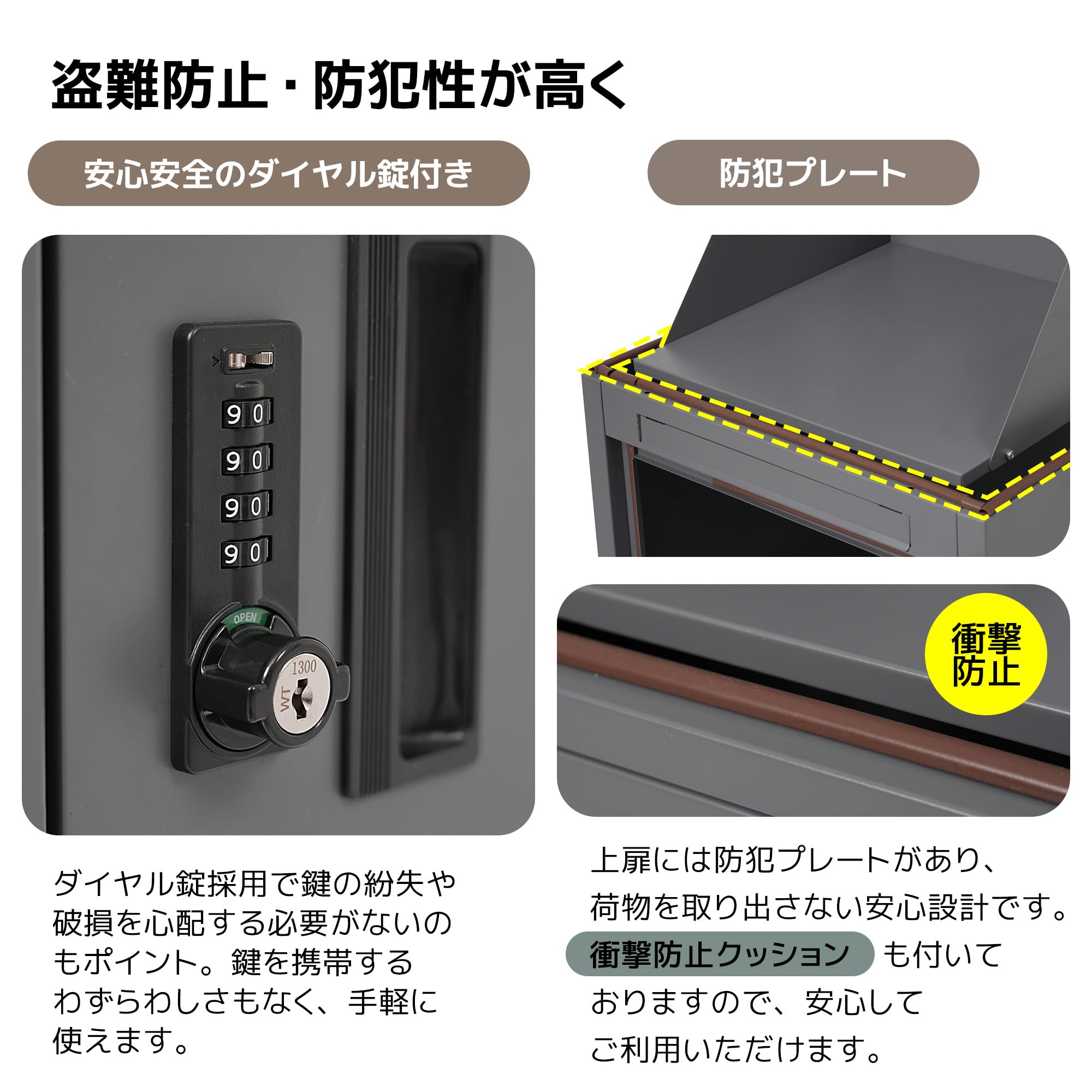 Amazon.co.jp: 宅配ボックス 据置型 大容量 複数投函可能 ポスト一体型