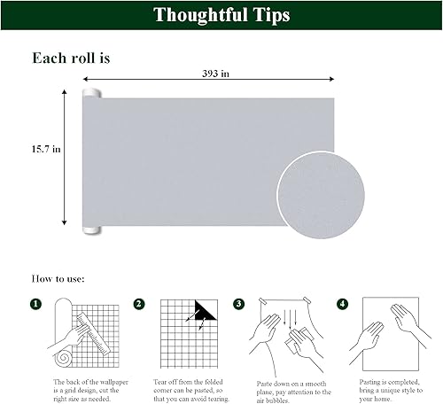 Miniatura 5 de Papel de contacto en relieve de 15.7 x 393 pulgadas, papel tapiz plateado para despegar y pegar, papel de pared autoadhesivo Revomable, impermeable,