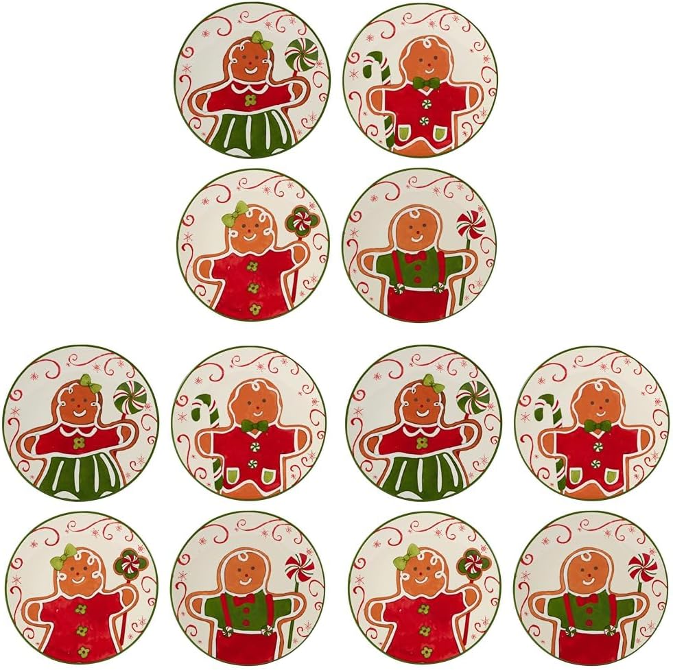 Certified International Holiday Magic Gingerbread 6" Canape/Luncheon/Snack Plates, Set of 4