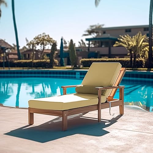 Miniatura 7 de Cojines para tumbona de 72 x 21 x 3 pulgadas, color beige, impermeable, para muebles, muy suave, con cremallera, lavables para sillas de patio