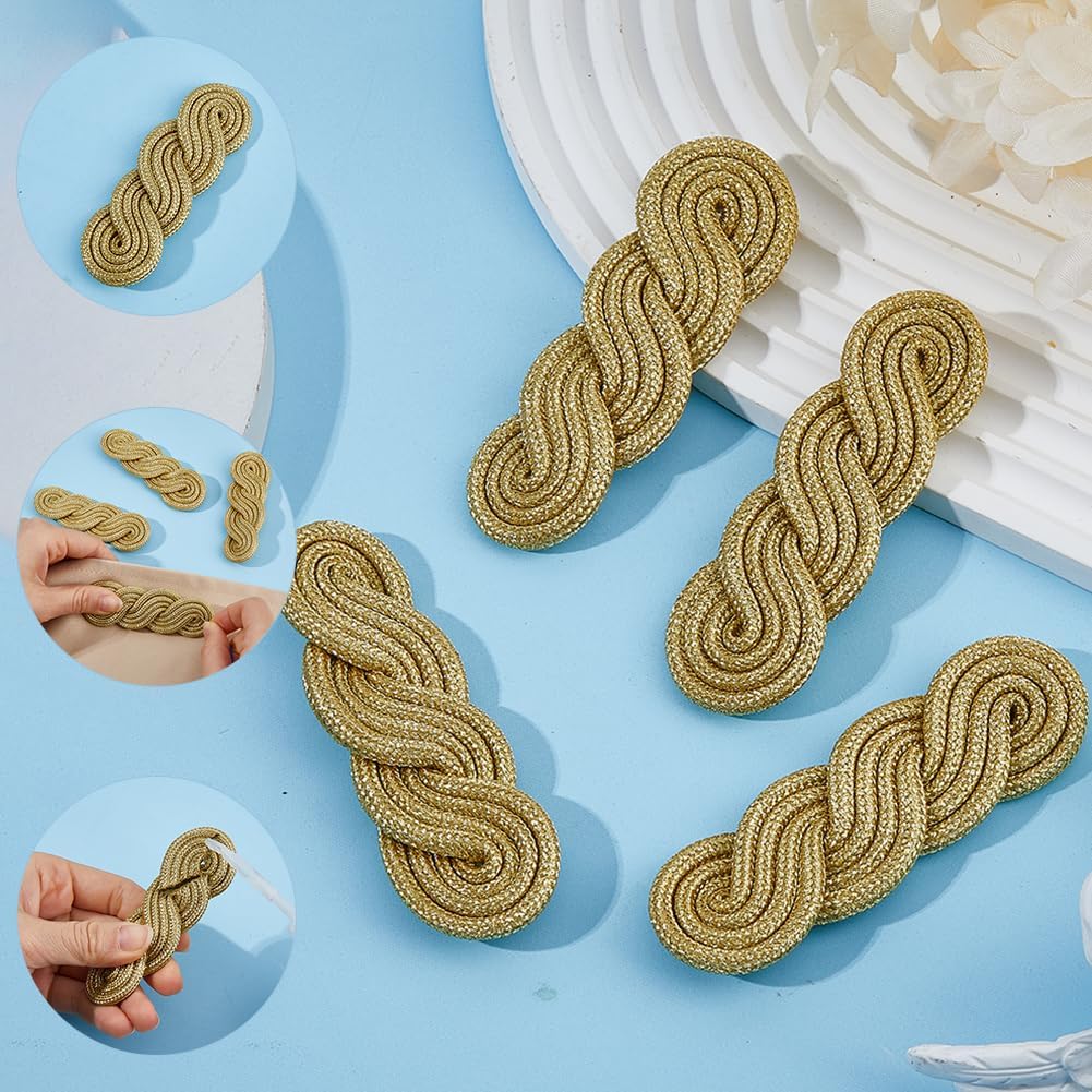 SUPERFINDINGS 8Pcs Braid Shoulder Boards Bullion Shoulder Board Epaulettes Narrow Gold Cord Epaulettes Polyester Epaulet Boards for Military Uniform Costume Cosplay Clothes Accessories