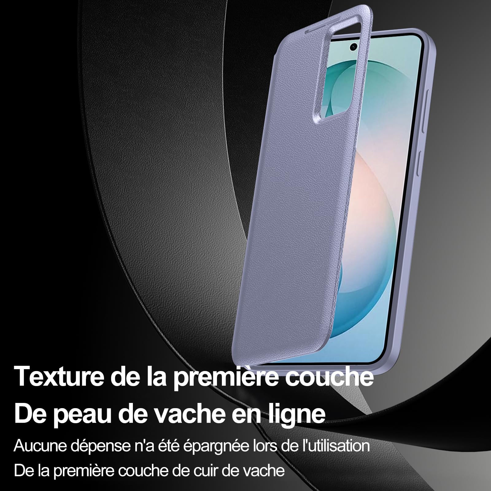 Cover per Samsung Galaxy S25 Plus Smart View con finestra intelligente, a portafoglio effetto pelle con porta carte, supporto pieghevole e protezione antiurto integrale, viola