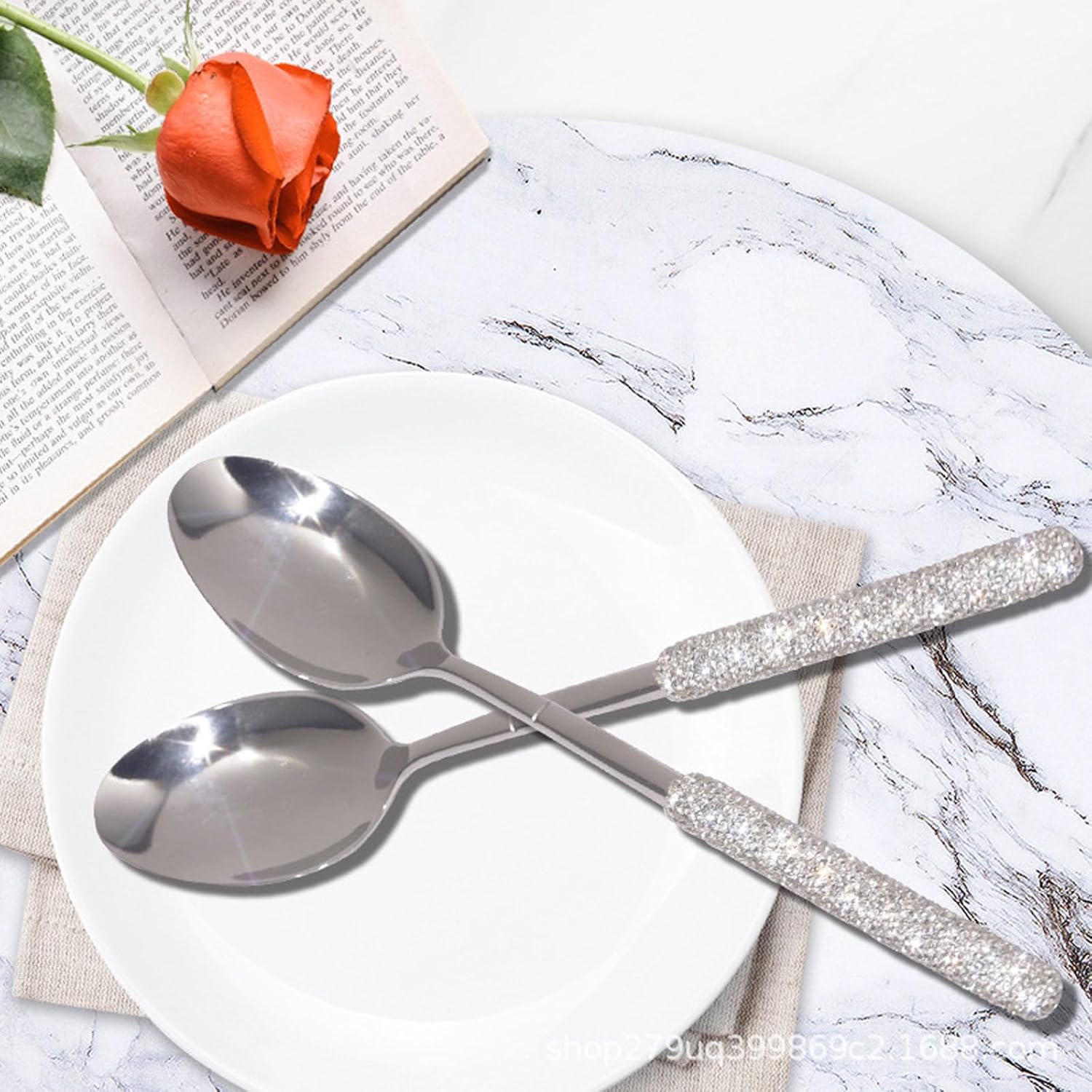 18-Piece Diamond Silverware Set Service for 6, Luxury 18/10 Stainless Steel Flatware Set,Kitchen Tableware Set, Cutlery Set for Home and Restaurant,Knife Fork Spoon Set,Dishwasher Safe (18 pcs)